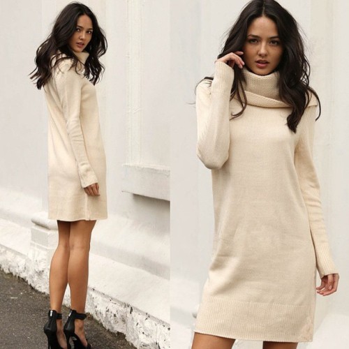 Winter winner ❤️❤️❤️❤️ roll neck knit dress in beige , Perfect for layering or just wear in on its o
