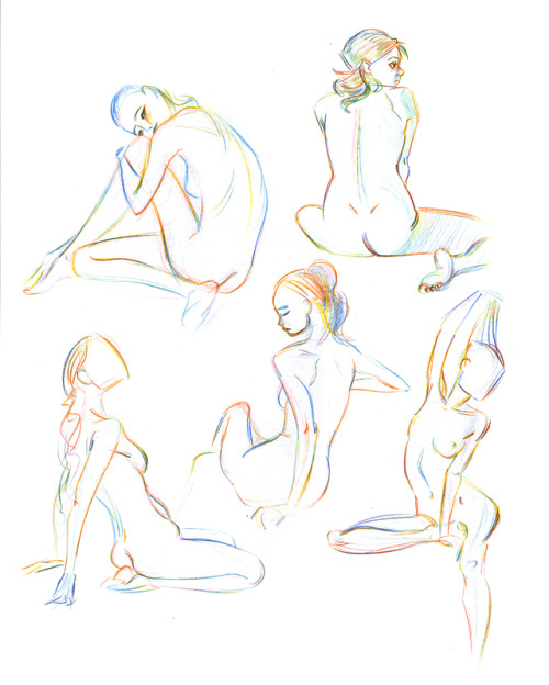 Some drawings from recent life drawing session + some from photos. 3-5-7 min.