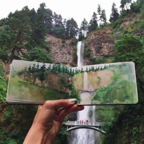 jedavu:    Art Teacher Paints Watercolor Landscapes Using Water Found at Her Destinations  Hannah Jesus Koh does not bring ordinary tap water with her when she creates watercolor paintings of her stunning surroundings. Using liquid straight from the envir