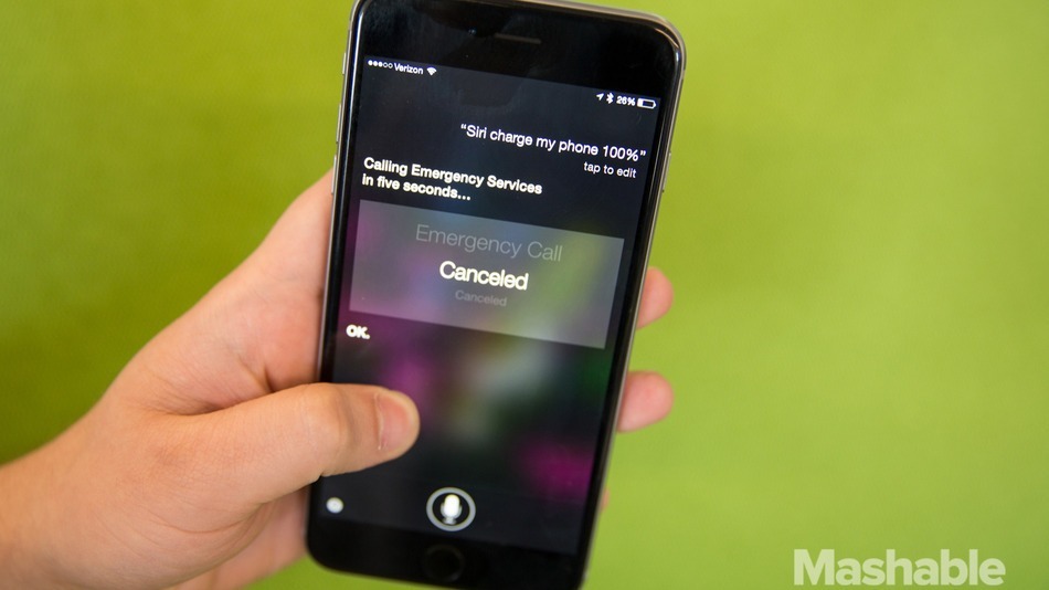 Mashable — Siri will call 911 when you say ‘Charge my phone...