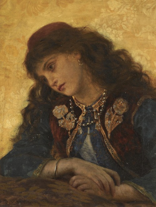 pre-raphaelisme:A Greek Girl by Sophie Gengembre Anderson, 1881.