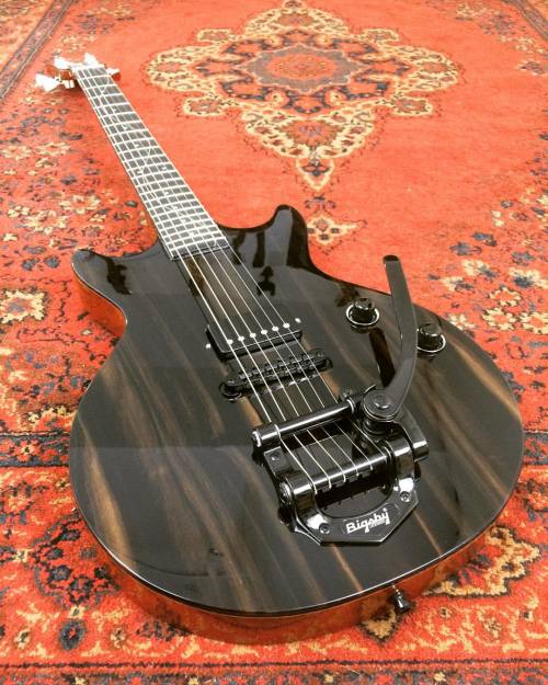 jamescollinsguitars: Ebony GTA, ebony cap, ebony fretboard, ebony head veneer, black Bigsby B5, Bare