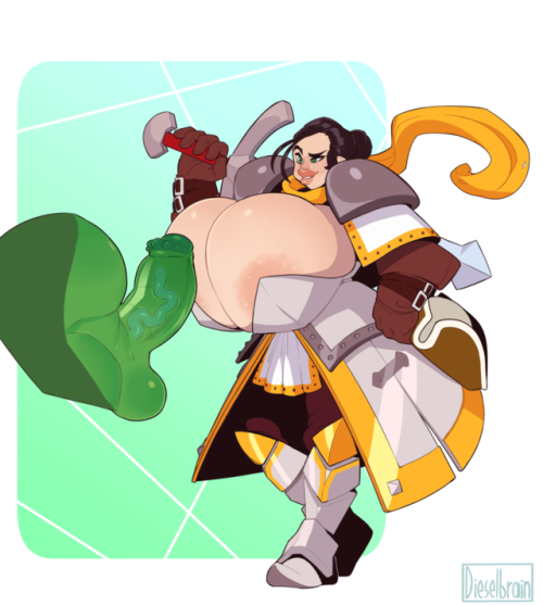 dieselbrain:a commission for VersusMe for their dullahan OC Astrid and a big ol orc dong