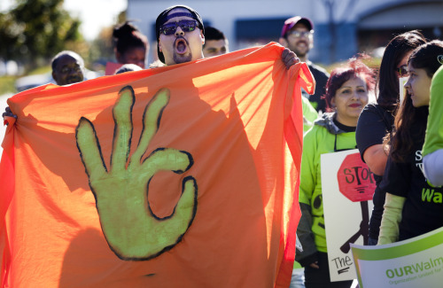 changewalmart:In Los Angeles, CA Walmart workers from 6 area stores went out on strike. They say t