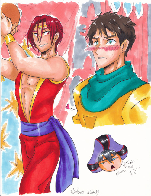 straysketches:Captain Yamazaki and La Matsuoka * * Rin, put your tiddies away, you’re distracting So