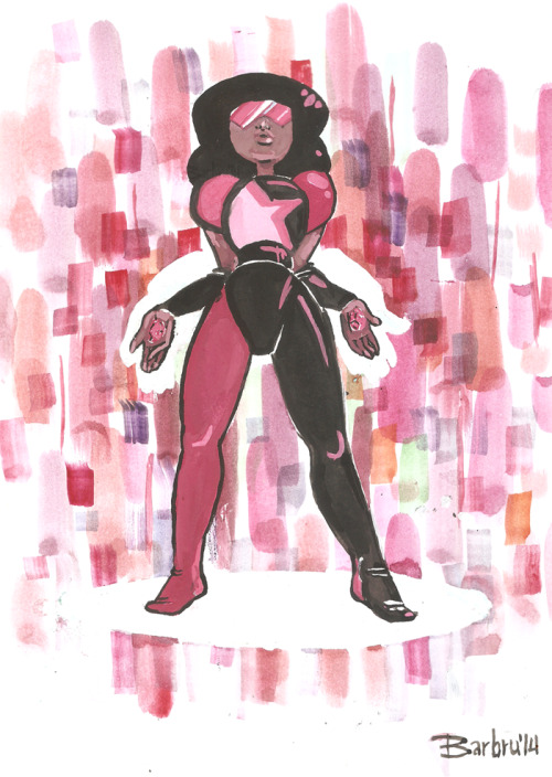 barbru:  Garnet!!Gouche + watercolor + masking liquid(I have a painting of Pearl in this style but I’ll add the link later, it needs some colour adjustments)