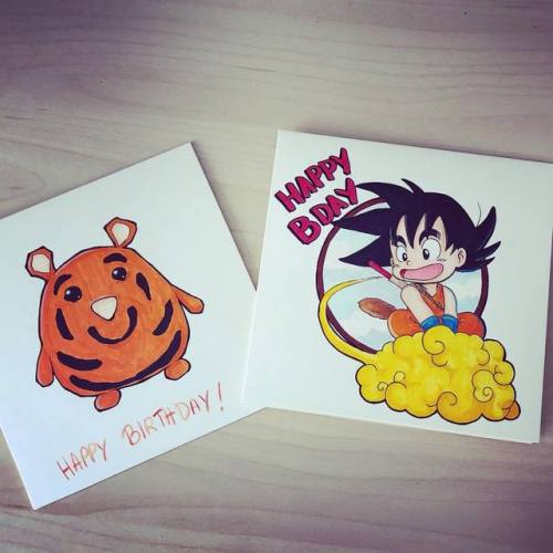Birthday Postcard For My Sis And Friend 😁 #handmade #promarker #copic #copicmarkers #songoku #happybirthday
