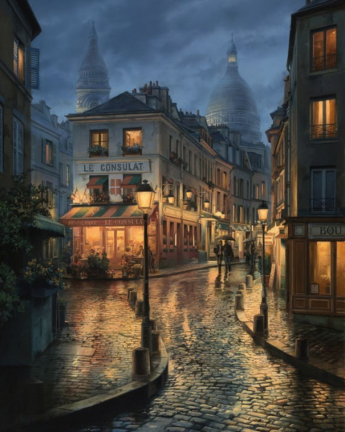 coiour-my-world:Painting: Paris, France | Artist: Evgeny Lushpin || lushpin_