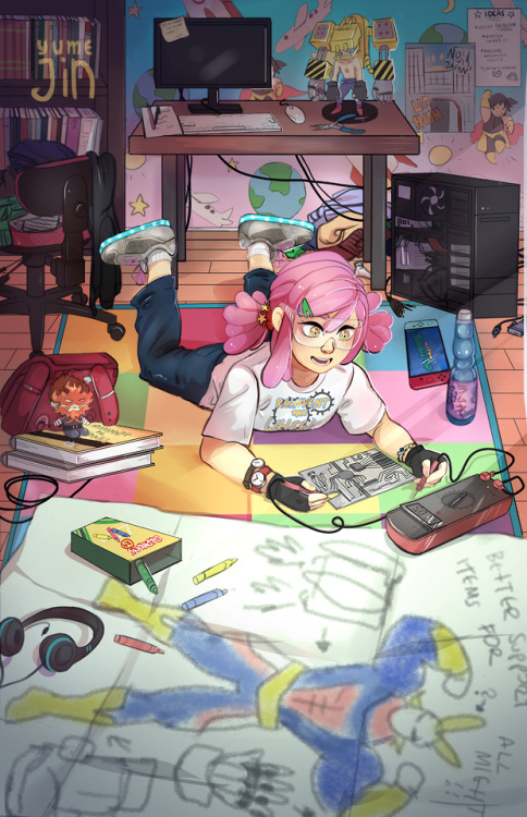 yume-jin: My full piece from @hatsumezine I loooved drawing kid!Mei she’s so weird and cute