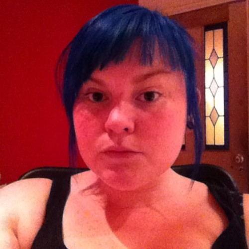 #newhair #bluehair #blue #asymmetricalfringe #fringe #ponytail