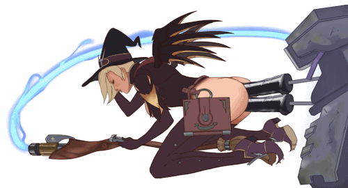zaun-derground:  HAPPY (almost) HALLOWEEN YOU SPOOPY LOVELIES!  I had a FLOOD of Witch Mercy requests once this skin was announced and damn… did this GIF take a whiiiile…. But please, enjoy another special Halloween treat from me! Check out the Halloween