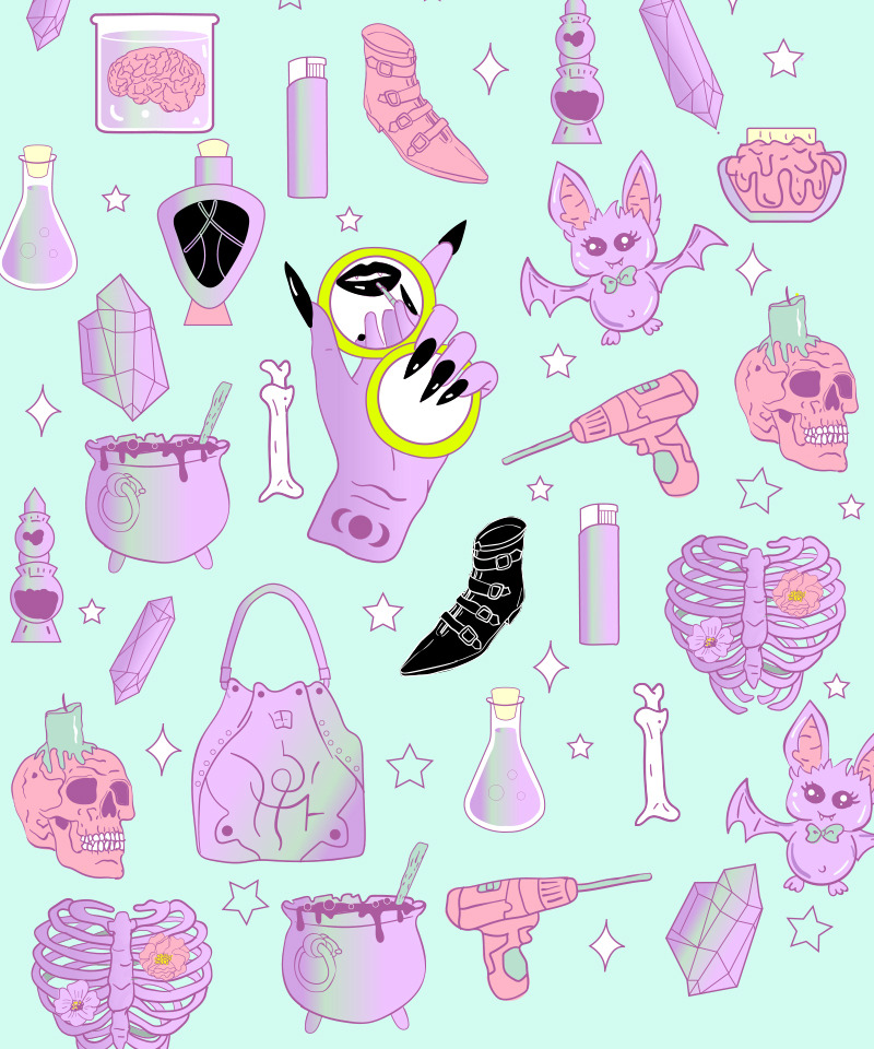 pastel goth pattern tumblr