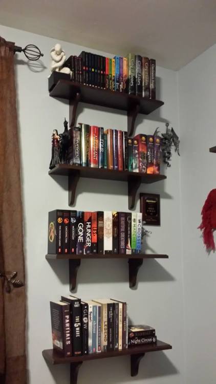 theboywhocriedbooks:boredn0w:Pictures of some of my book shelves as requested by theboywhocriedbooks