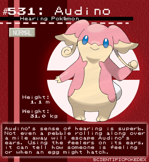 Requested anonymouslyAudino is designated as the “hearing pokémon”, for good reason! According to th