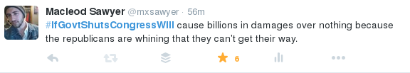 macleod:  #IfGovtShutsCongressWill is now trending on Twitter.The republicans are