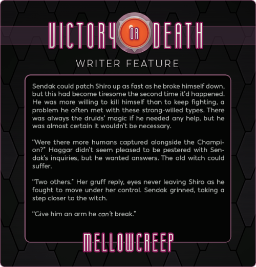 Today’s featured writer is Mellowcreep!(https://archiveofourown.org/users/nupitrr)Pre-orders for Vic