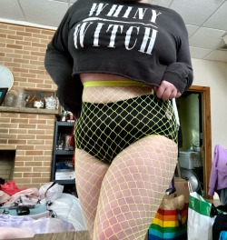 bi-and-bratty:Tried on the fishnets that porn pictures