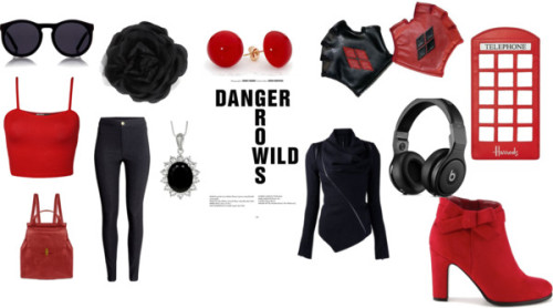 simple rocker red by ami-elliott-porter featuring high waisted black pantsWearAll cami crop top$11&n