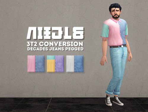 nixels:DECADES JEANS PEGGED 3T2  This is was one of my favourite outfits from ts3, so I attempt