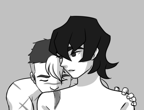 lucia-ik: A small Sheith doodle to wind down today~ And yes Shiro is kissing Keiths scare