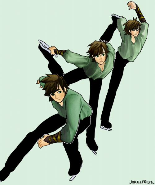 jokulfrostl:  I really really really needed a figure skating auI made Jack’s outfit the one Yuzuru Hanyu wore for Blue Flame (Etude in D Sharp MinorAnd I didn’t actually find a fitting outfit for Hiccup so I made my own, but i found Evgeni Plushenko,