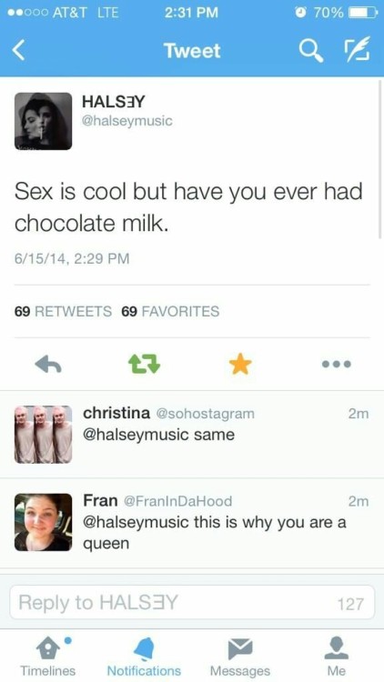 the-uncultured-lesbian: asexual support or maybe she just wants chocolate milk…