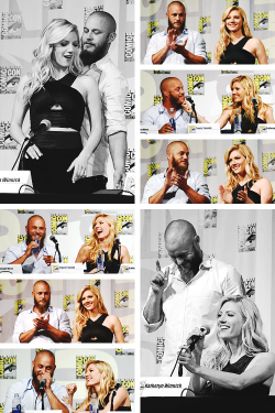 shonnia21:  Katheryn Winnick x Travis Fimmel - Vikings San Diego Comic Con Panel 2015