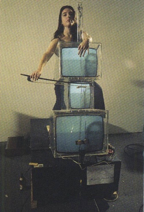 bandtshirt: tv cello, nam june paik x charlotte moorman, 1971