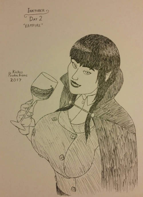 Inktober Day 2 - VampireRachel as a vampire~ I’ve actually fallen behind by a few days because of ar