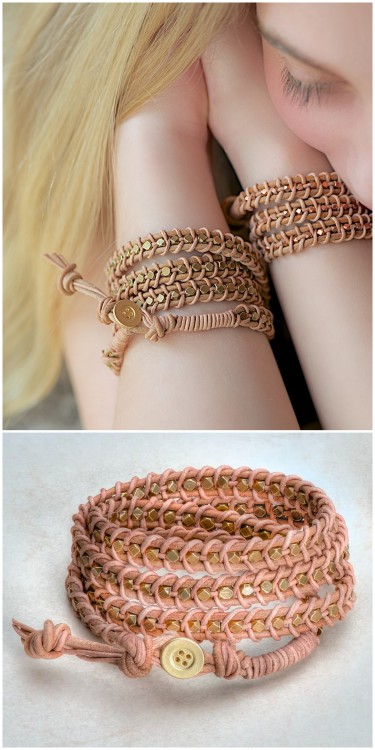 DIY Chan Luu Leather Wrap Knotted Beaded Bracelet  Updated Link 2019This bracelet tutorial is really