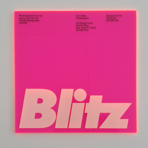 searchsystem:Michael Bierut / Vignelli Associates / Irving Blitz / Invitation / 1986
