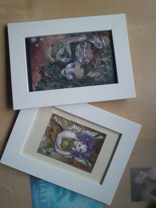 My two lovely art acquisitions from amazing faery artist Liselotte Eriksson! The fattie fae is an or