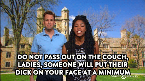 comedycentral:Click here to watch more of Jordan Klepper and Jessica Williams’s safety tips for coll