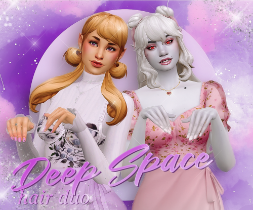 aloeislandsims:★DEEP SPACE HAIR DUO★hi ive been sitting on these for a long time bc i didnt know how