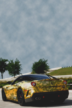 visualechoess:  Gold Camo Ferrari 599 GTO - © Jacob Bailey | Edited by: ᶹᶥᶳᶸᵃᶩᶳ 