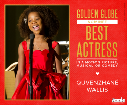 anniemovie:  “I am so excited to be nominated for a Golden Globe for Best Actress in a Comedy or Musical. It was an honor to play a role that means a lot to many people and it’s awesome that we were able to bring this great story to a new generation
