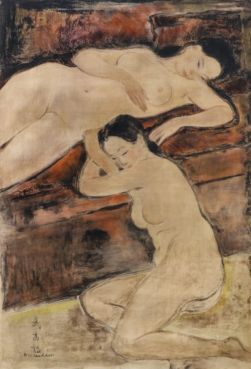 fordarkmornings:Vũ Cao Đàm (French/Vietnamese, 1908–2000) – Le repos après le bain, ca. 1938