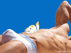 Guys-With-Bulges:  Sit And Reach! (Via Horny Toons Gifs)