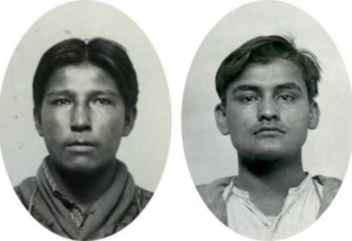 cripplepunk-berrytwist:oldshowbiz:February 1930 - First Nations students Nelson Hughes and George Pa