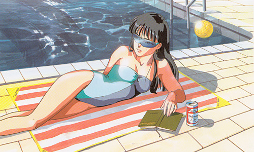 hotwaterandmilk: Scanned from the Kidou Keisatsu Patlabor “Pulsation” art book by Takada Akemi.  It’s summer in Australia at the moment so I figured I’d scan these in.