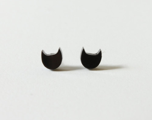 Kitty Cat Earrings - Black cat jewelry