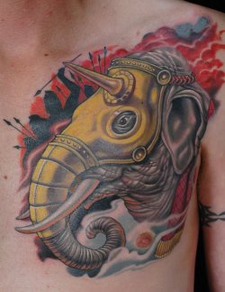 myownhell:  awesome elephant chest piece