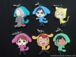 yoimerchandise: YOI x Animumo Chibi Character Rubber Straps Original Release Date:May 2017 Featured Characters (7 Total):Viktor, Makkachin, Yuuri, Yuri, Guang Hong, Minami, Phichit Highlights:This set was an exclusive purchase reward given to Japanese