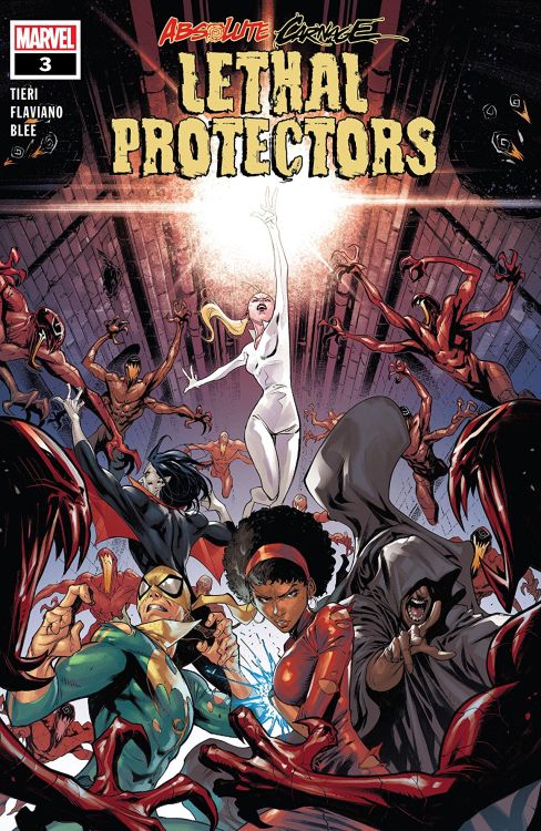 superheroesincolor:  Absolute Carnage: Lethal Protectors #3 (2019)   THE CULT OF CARNAGE COMES TO NEW YORK CITY! When he was last seen, John Jameson was being recovered from the scene of a massacre in Doverton, Colorado, by Misty Knight. Since then,