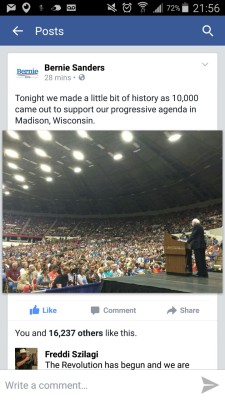 mxcleod:  Remember when I said Bernie Sanders was getting more people come to his rallies than any other candidate (including Hillary)?  Yeah, here’s what just happened.  What was that about “Bernie doesn’t stand a chance?”  #BernieSanders2k16