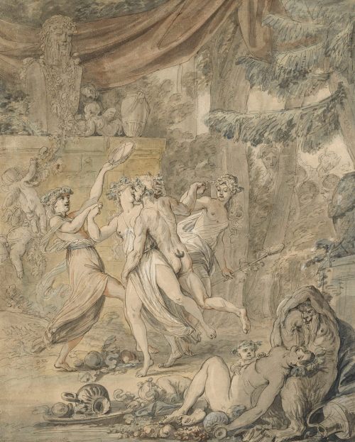 Bacchanale by Jean-Michel Moreau, called Moreau le Jeune French, 1767black ink and watercolor over t