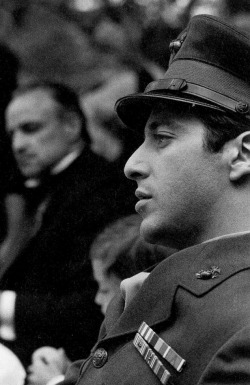 samuraial:  Al Pacino on the set of The Godfather