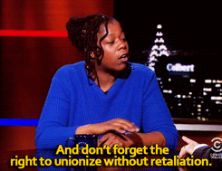 sandandglass:  Stephen Colbert talks to Naquasia LeGrand. 