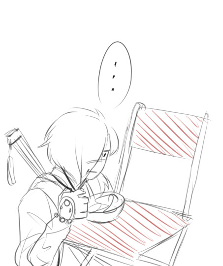koujaku:  the chair is that table you speak of..it is his home, his job, his love, his life. 