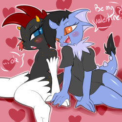 fristart: It finally happened. FristxSaurian lewd hand holding &lt;3. V-day draws @sauriansponies and I did eachother :3.  x3